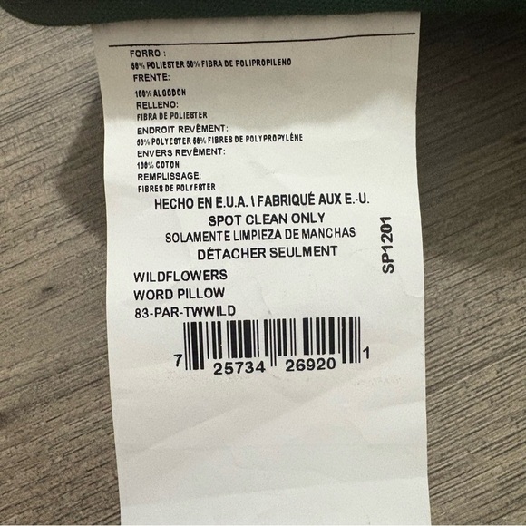 Decorative Embroidered Tapestry Pillow “May All Your Weeds Be Wildflowers” 12x8 - Picture 8 of 9